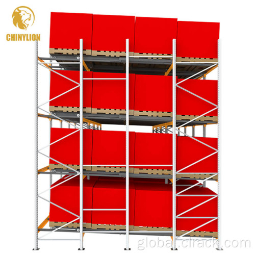 Push Back Racking System Push Back Rack Customized Warehouse Metal Shelving Supplier